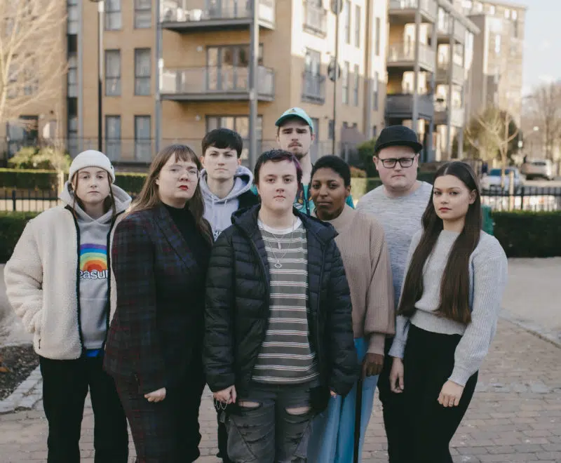 Group of young people stood together