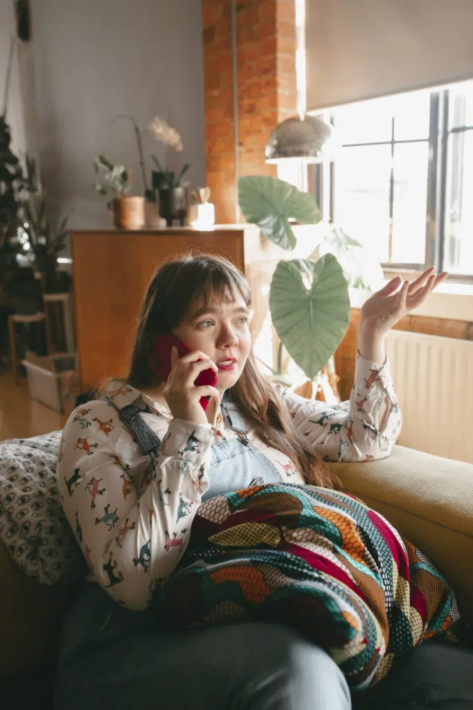 Young person on the phone