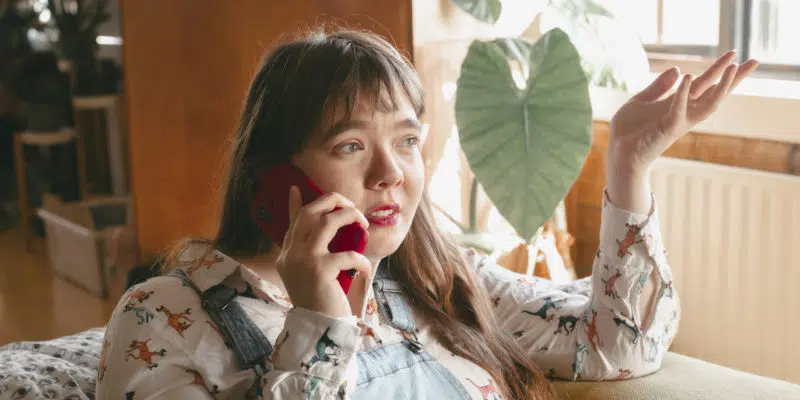 Young person on the phone