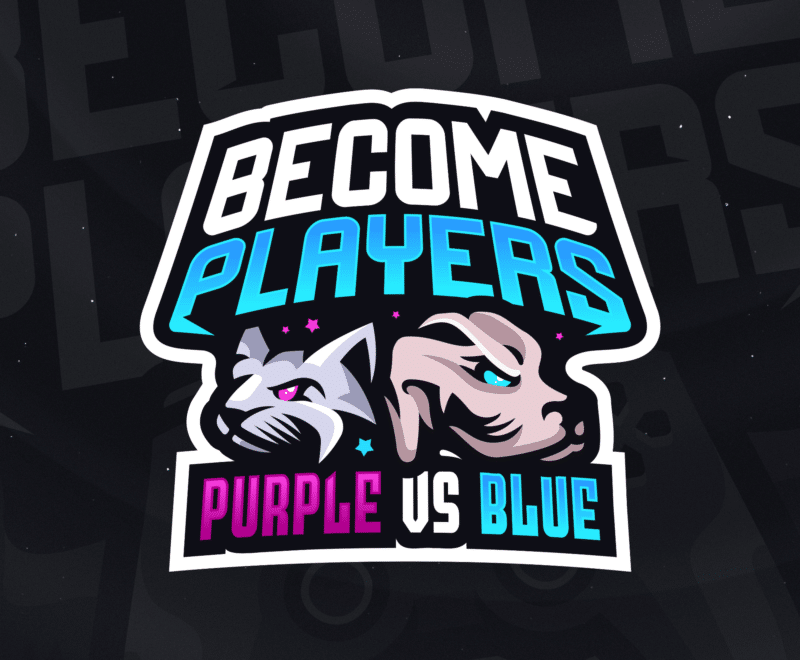Become Players purple vs blue emblem