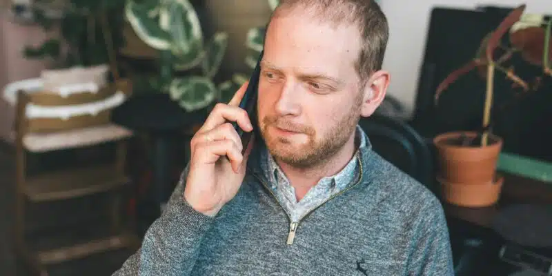 Adult on phone